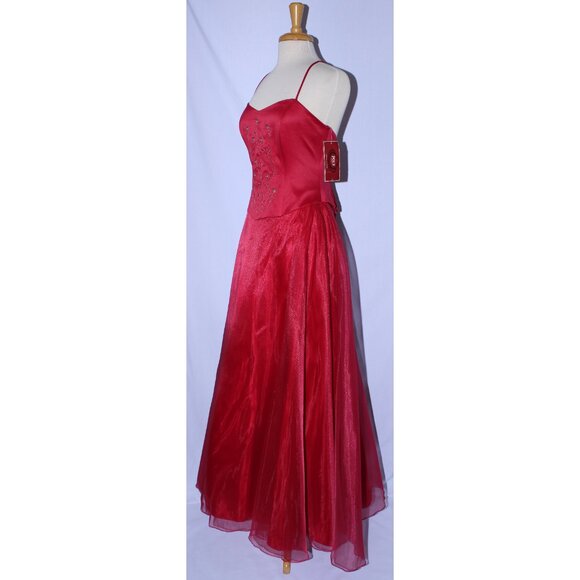 Poly USA #2316 Long Organza and Satin Formal Prom Gown-Size XL-RED - NWT - Picture 3 of 5